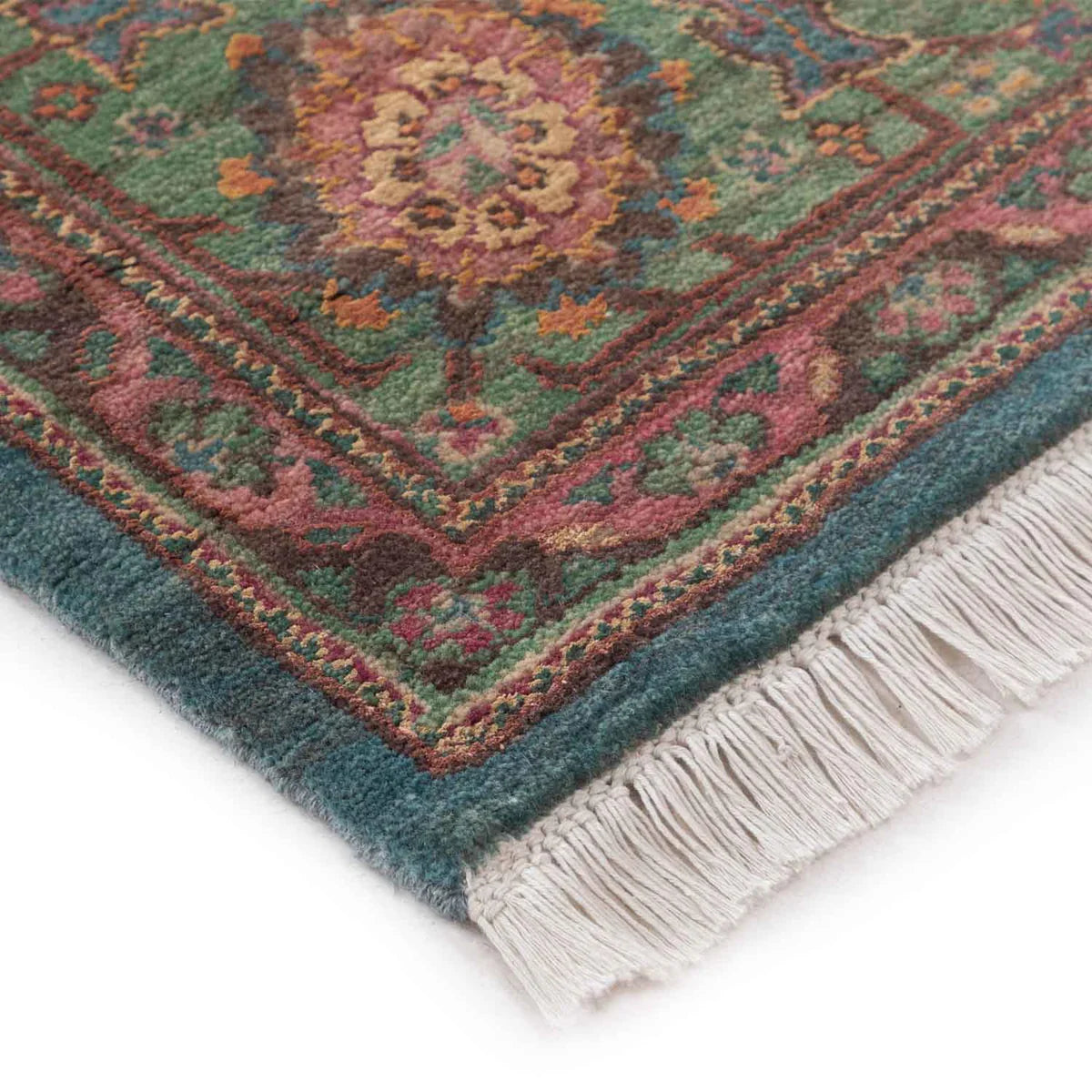 Teal Green Woollen Hand Knotted Premium Rug