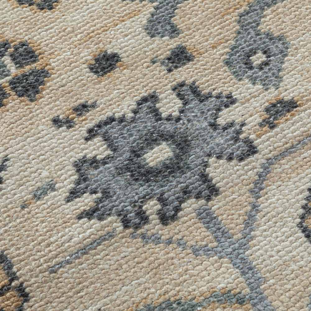 New Zealand Off White Woollen Hand Knotted Rug