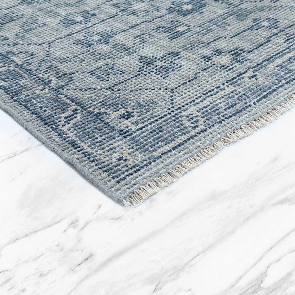 Hand Knotted Blue New Zealand Woollen Rug