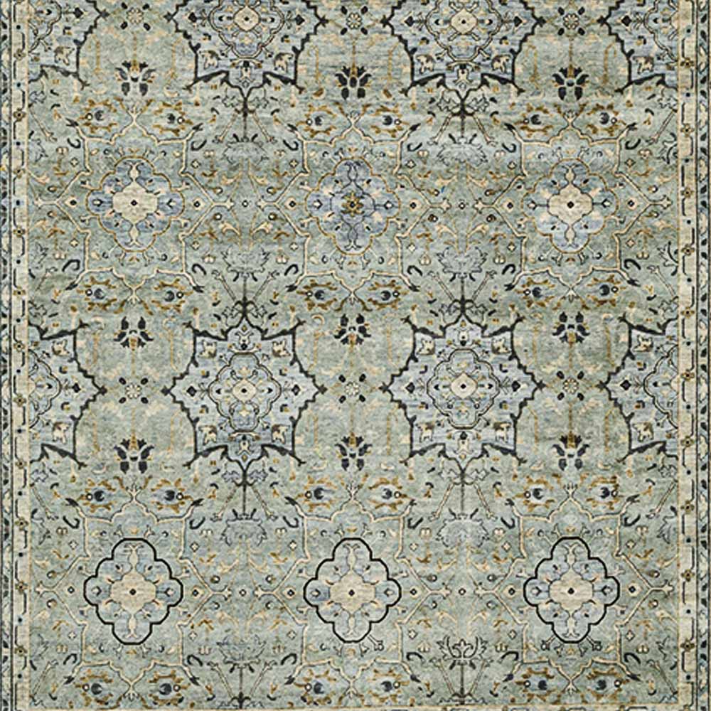 Green New Zealand Wool Hand Knotted Premium Rug