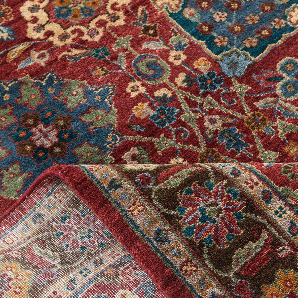 New Zealand Woollen Hand Knotted Red Rug