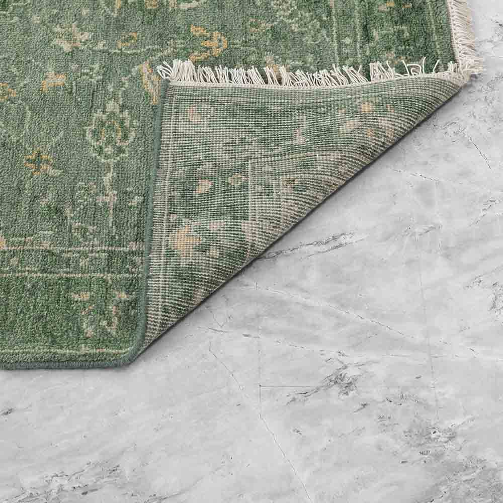 Green Wool Hand Knotted Premium Rug