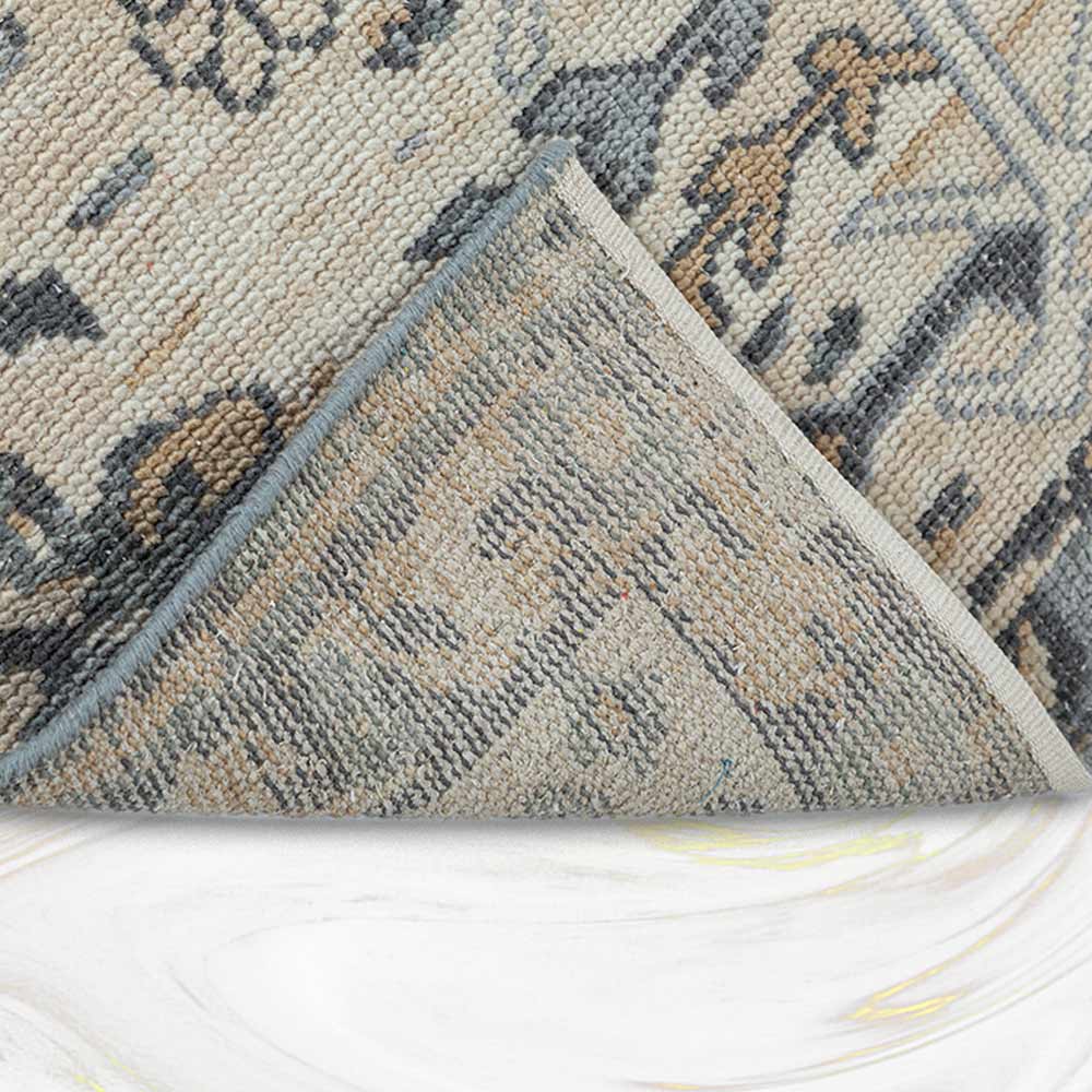 New Zealand Off White Woollen Hand Knotted Rug