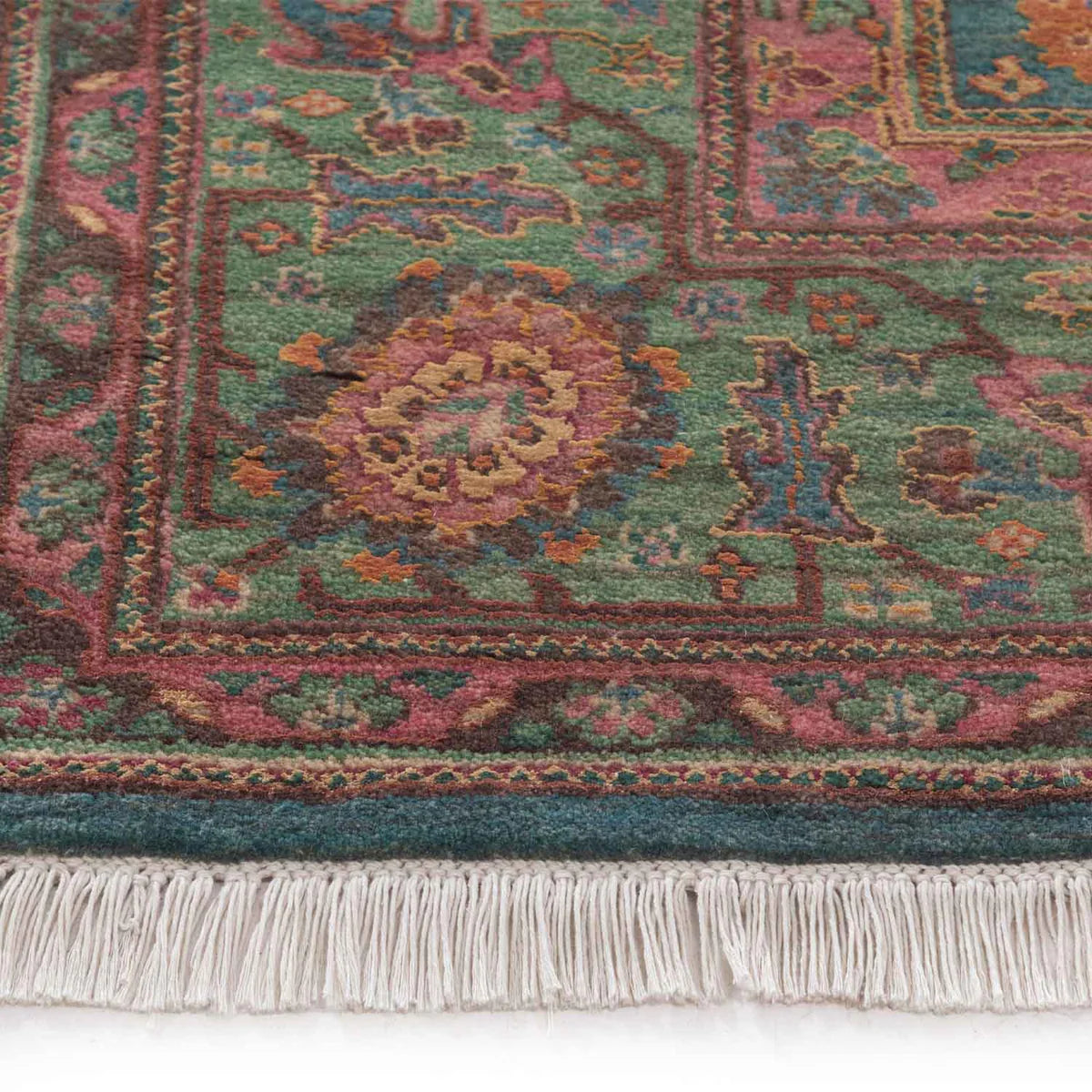 Teal Green Woollen Hand Knotted Premium Rug