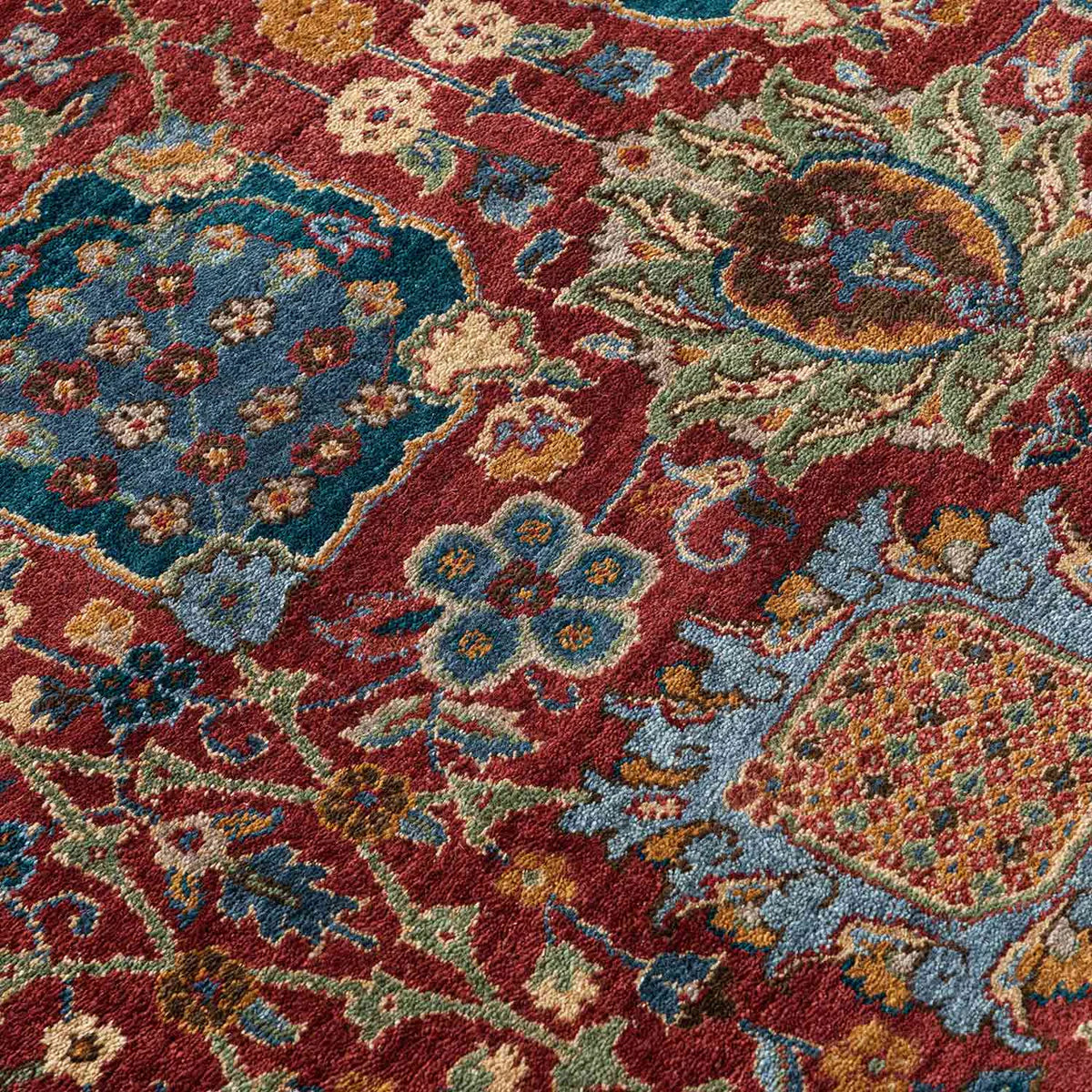New Zealand Woollen Hand Knotted Red Rug