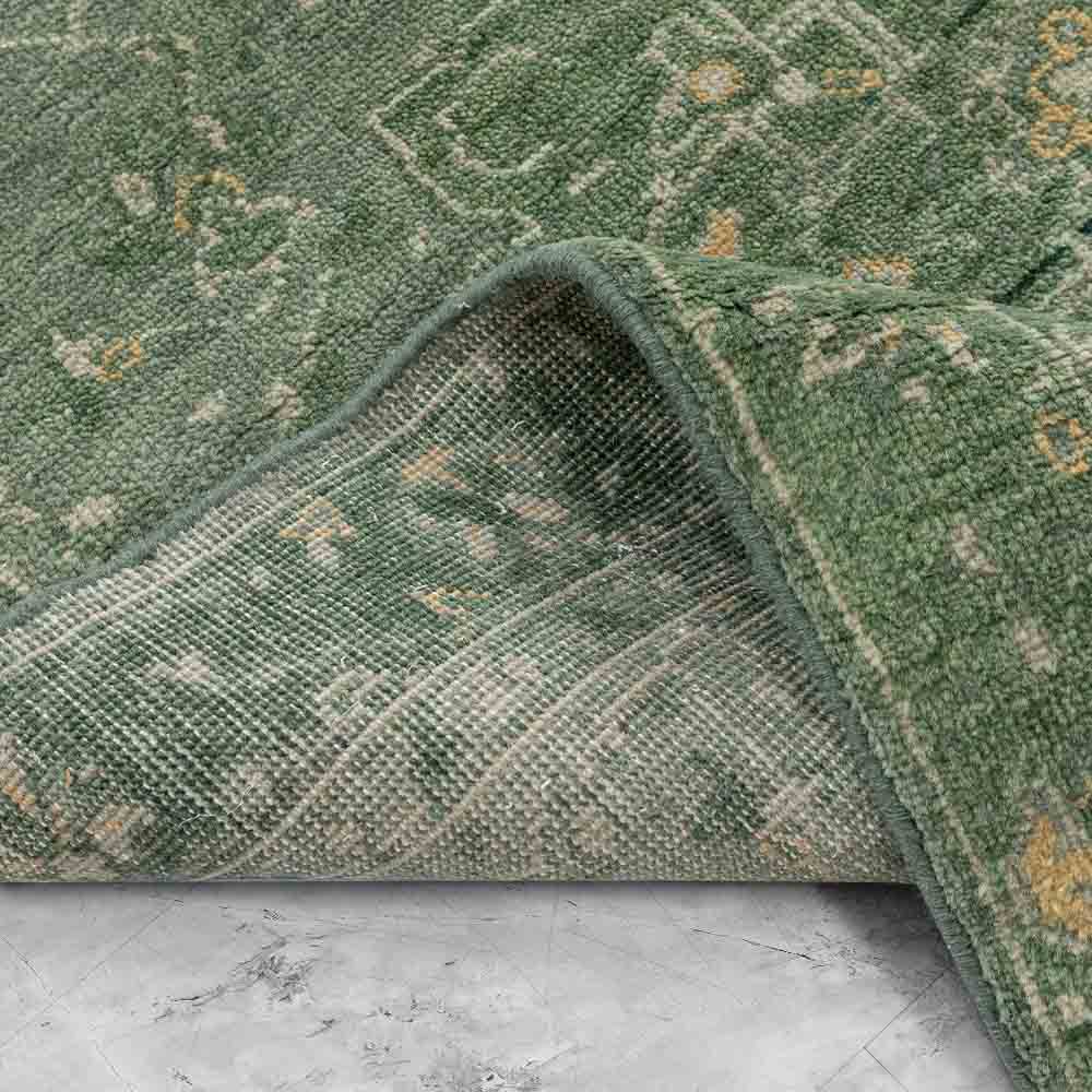Green Wool Hand Knotted Premium Rug