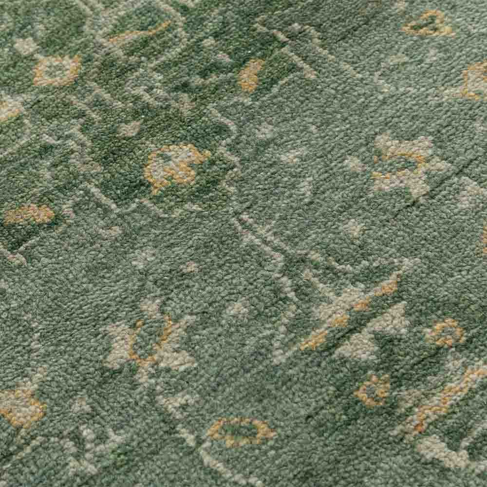 Green Wool Hand Knotted Premium Rug