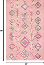 Hand-Tufted Belini Hand Tufted Wool Area Rug, 5' x 8', Pink