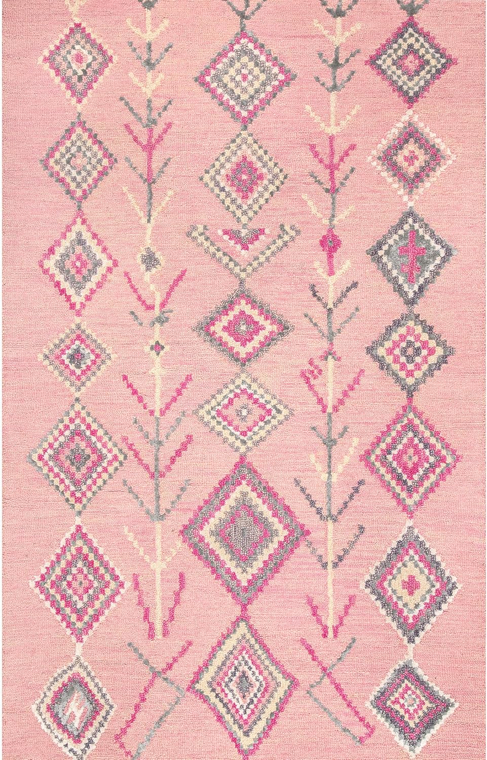 Hand-Tufted Belini Hand Tufted Wool Area Rug, 5' x 8', Pink