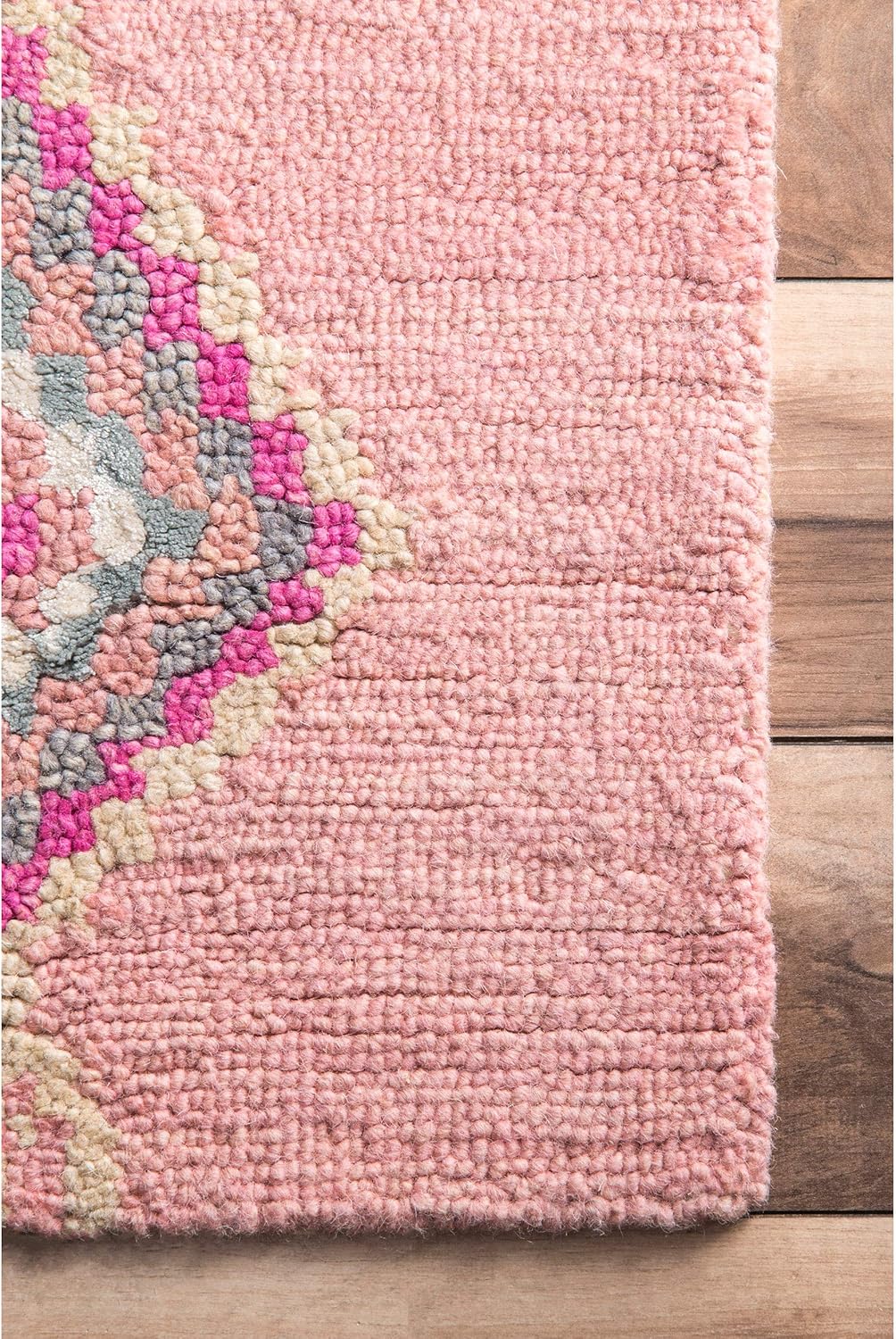 Hand-Tufted Belini Hand Tufted Wool Area Rug, 5' x 8', Pink