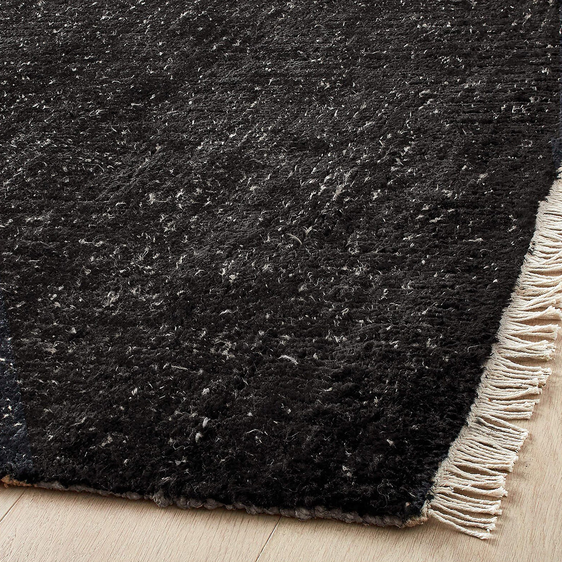 Hand Knotted Wool Rug, Oushak Rug Jet Black & Charcoal Oushak Rug Modern Geometric Distressed Carpet Modern Custom Sizes 5x8 6x9 8x10 9x12
