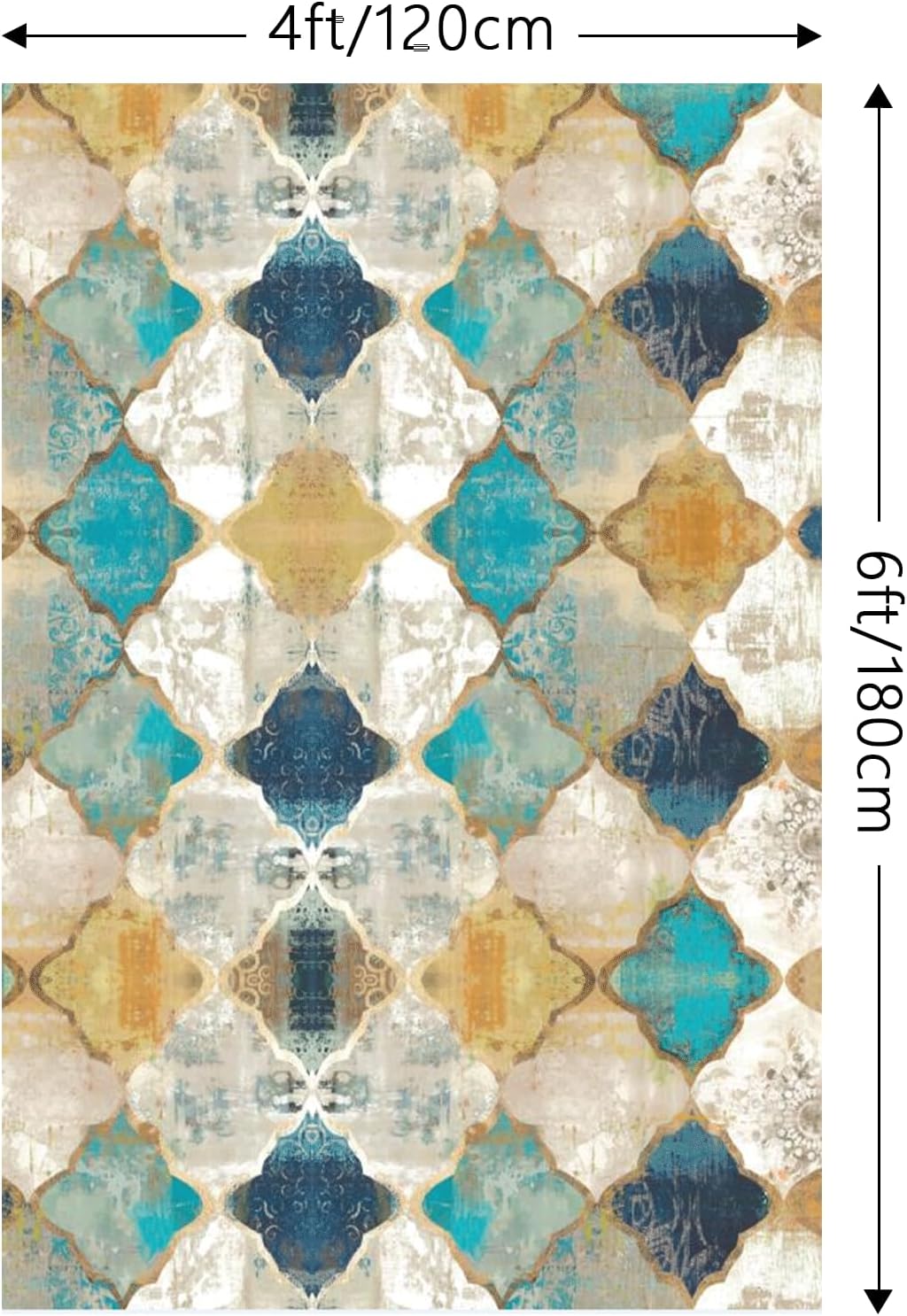 Hand-Tufted Blue,4x6 Feet,Suitable for Bedroom,Living Room,Apartment,Machine Washable Non-Slip Soft Modern Interior Rug,Smudge-Proof,Non-Shedding