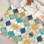 Hand-Tufted Blue,4x6 Feet,Suitable for Bedroom,Living Room,Apartment,Machine Washable Non-Slip Soft Modern Interior Rug,Smudge-Proof,Non-Shedding