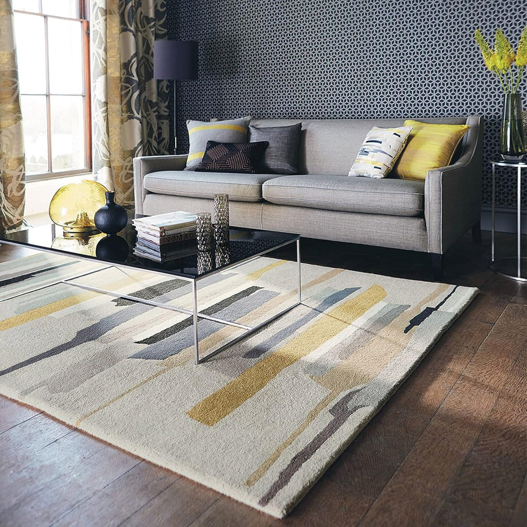 Yellow Wool Hand-Tufted Carpet for Living Room Bedroom Drawing Room Hall and Floor Color Yellow