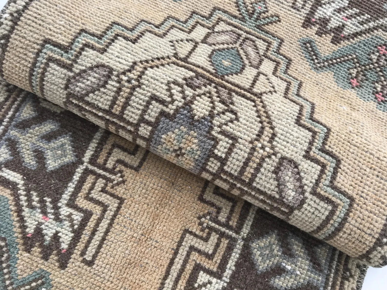 Hand Knotted Brown Oushak Rug Elegant Charcoal Gray and Ivory Oushak Rug