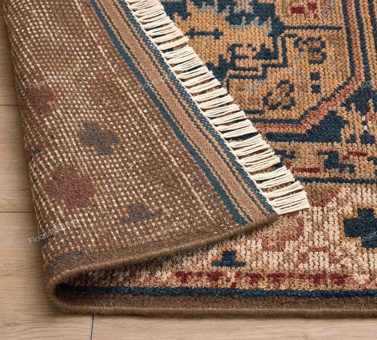 Hand Knotted Wool Rug, Oushak Rug Navy blue Oushak Rug Modern Geometric Carpet