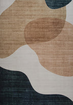 Hand-Tufted Cream Green Indoor Soft Area Rug for Living Room Bedroom Dining Room and Office - 5 x 8 Exact Size 5 3 X 7 7