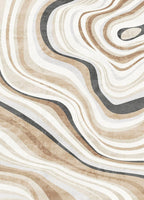 Hand-Tufted Cream and Brown,4x6 Feet,Suitable for Bedroom,Living Room,Apartment,Machine Washable Non-Slip Soft Modern Interior Rug,Smudge-Proof,Non-Shedding