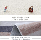 Hand-Tufted Cream and Brown,4x6 Feet,Suitable for Bedroom,Living Room,Apartment,Machine Washable Non-Slip Soft Modern Interior Rug,Smudge-Proof,Non-Shedding