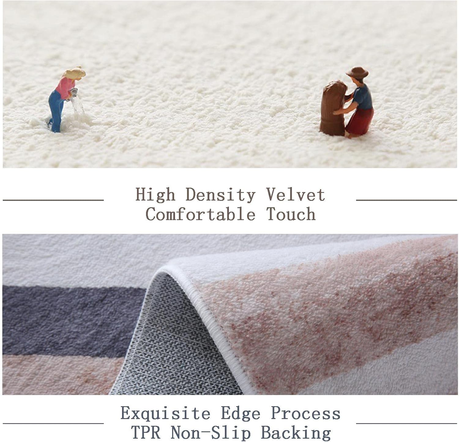 Hand-Tufted Cream and Brown,4x6 Feet,Suitable for Bedroom,Living Room,Apartment,Machine Washable Non-Slip Soft Modern Interior Rug,Smudge-Proof,Non-Shedding