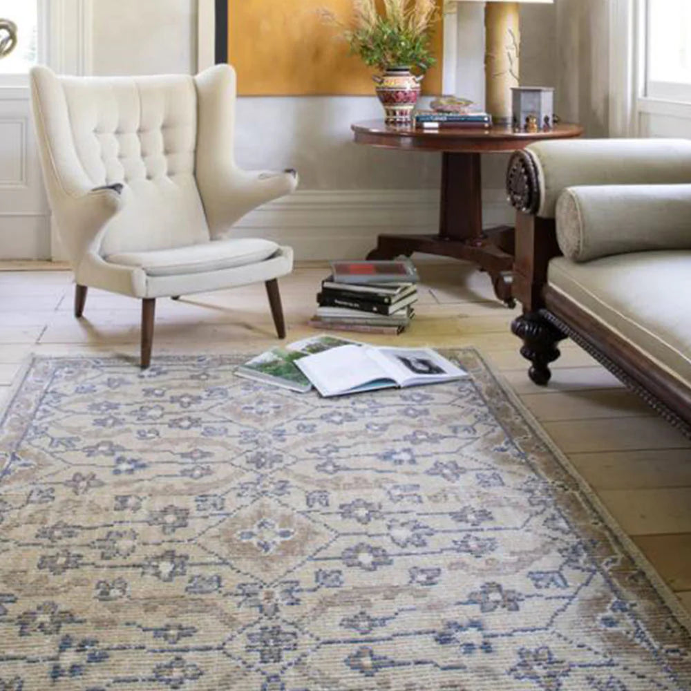 Hand Knotted Cream New Zealand Woollen Rug