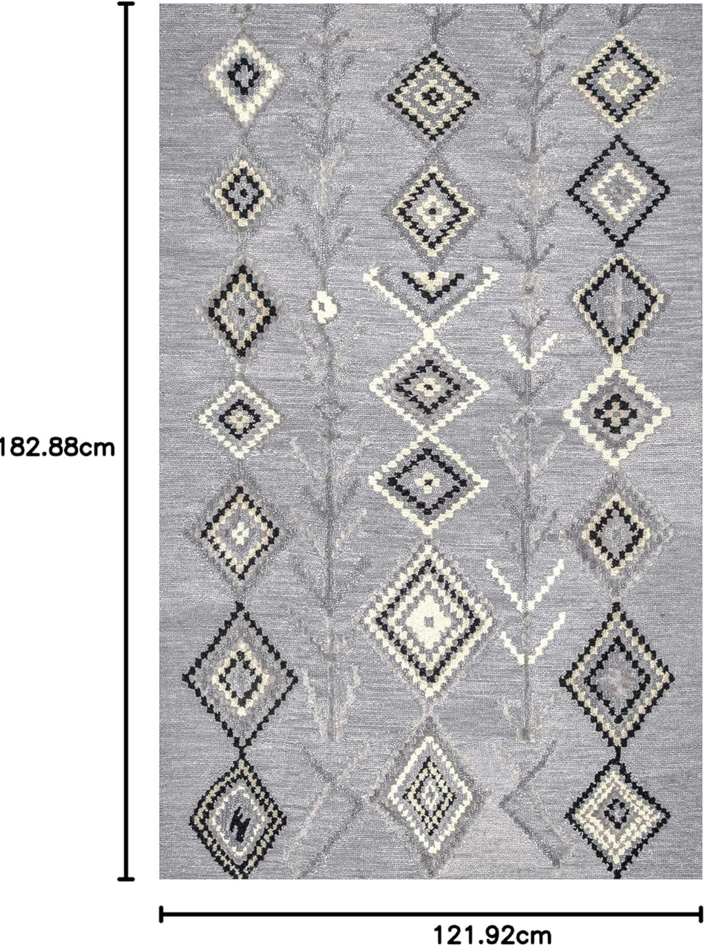 Hand-Tufted Belini Area Rug, 4x6, Dark Grey
