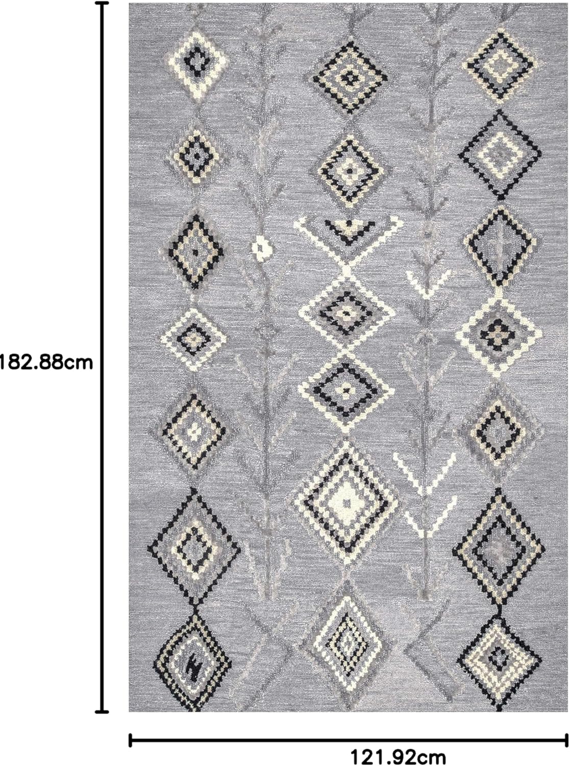 Hand-Tufted Belini Area Rug, 4x6, Dark Grey