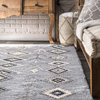 Hand-Tufted Belini Area Rug, 4x6, Dark Grey