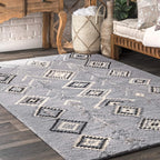 Hand-Tufted Belini Area Rug, 4x6, Dark Grey