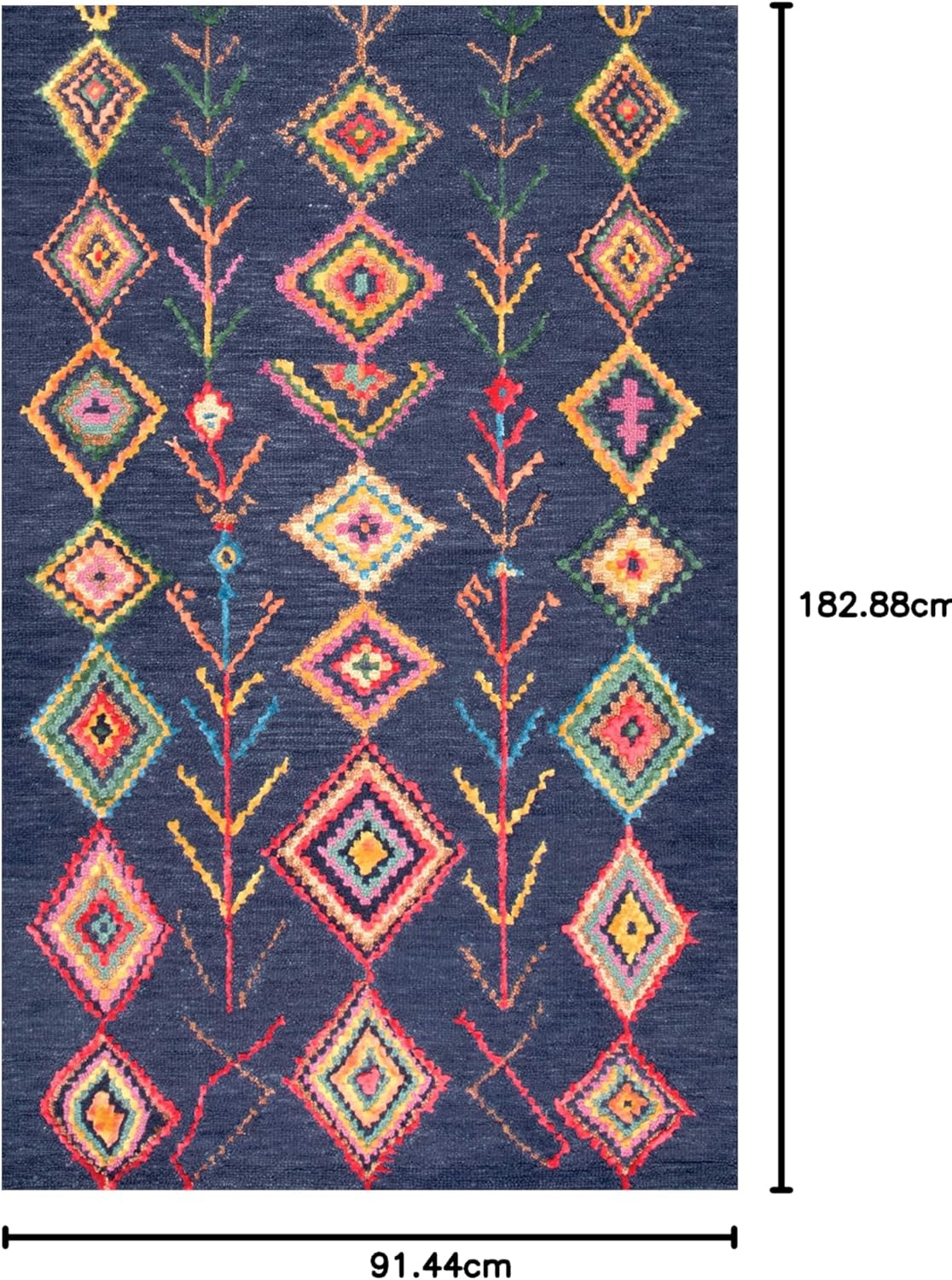 Hand-Tufted Belini Runner Rug  2 6x 6 Navy