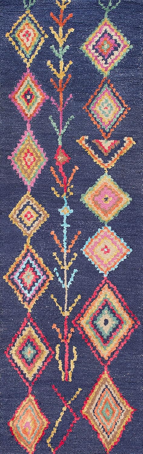 Hand-Tufted Belini Runner Rug  2 6x 6 Navy