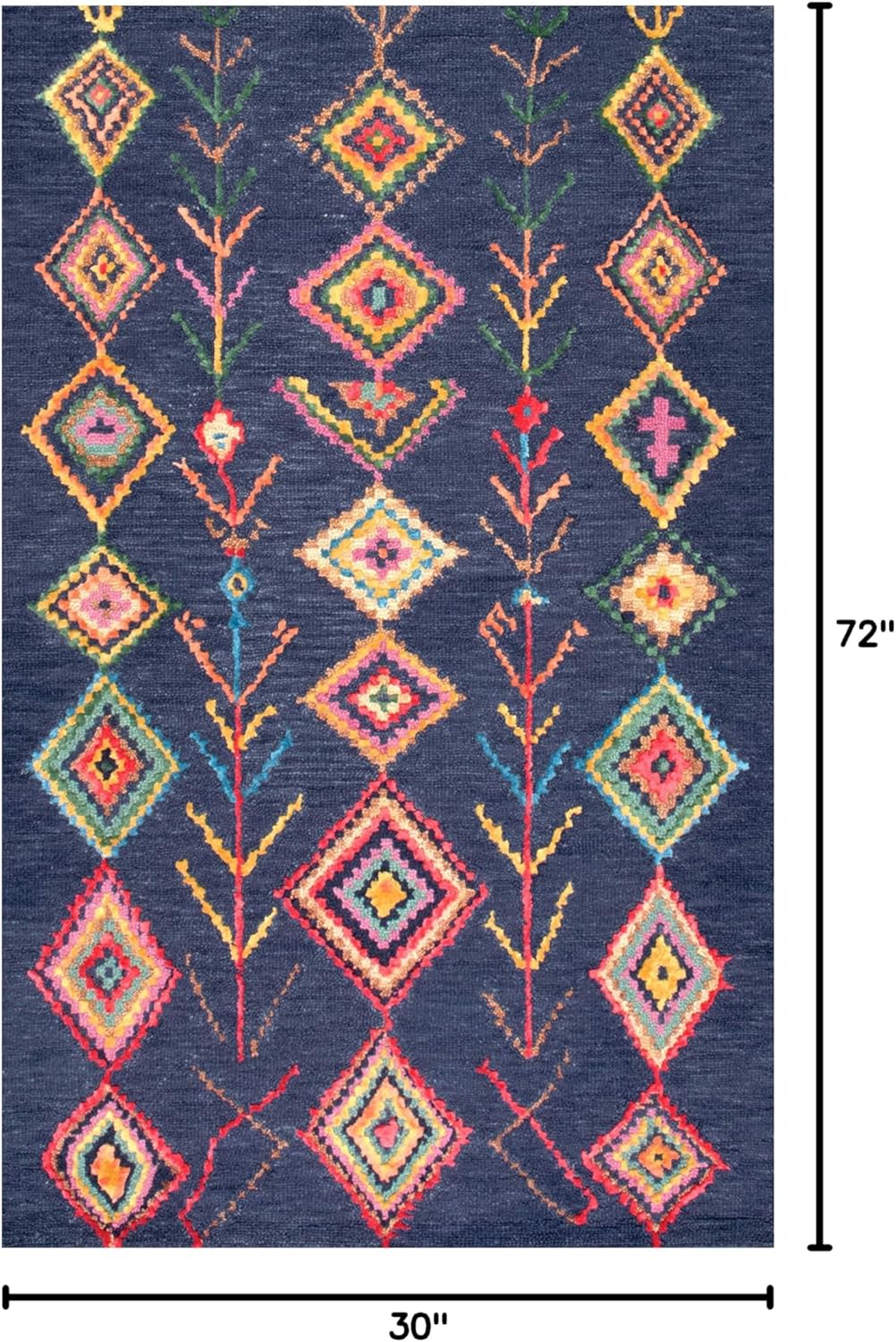 Hand-Tufted Belini Runner Rug  2 6x 6 Navy