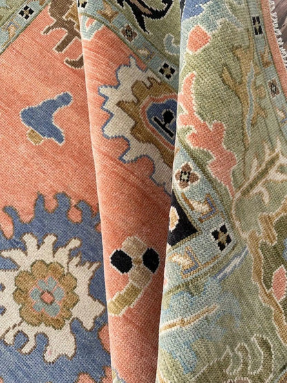 Peach Turkish Oushak Hand Knotted Rug 4x6, 5x8, 6x9, 8x10, 9x12, 10x14 ft Handmade Rugs for Living Room - Antique Contemporary rug