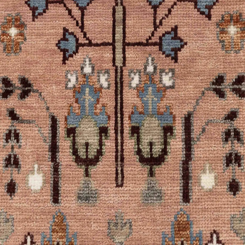 Hand Knotted Wool Rug, Oushak Rug Rust Orange Sage Accent Oushak Rug Modern Geometric Distressed Carpet Sizes 5x8 6x9 8x10 9x12