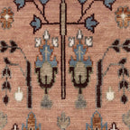 Hand Knotted Wool Rug, Oushak Rug Rust Orange Sage Accent Oushak Rug Modern Geometric Distressed Carpet Sizes 5x8 6x9 8x10 9x12