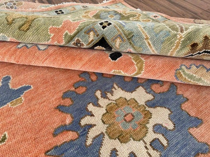 Peach Turkish Oushak Hand Knotted Rug 4x6, 5x8, 6x9, 8x10, 9x12, 10x14 ft Handmade Rugs for Living Room - Antique Contemporary rug