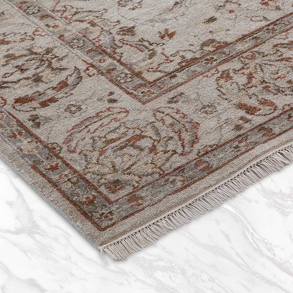 New Zealand Light Grey Woollen Hand Knotted Rug