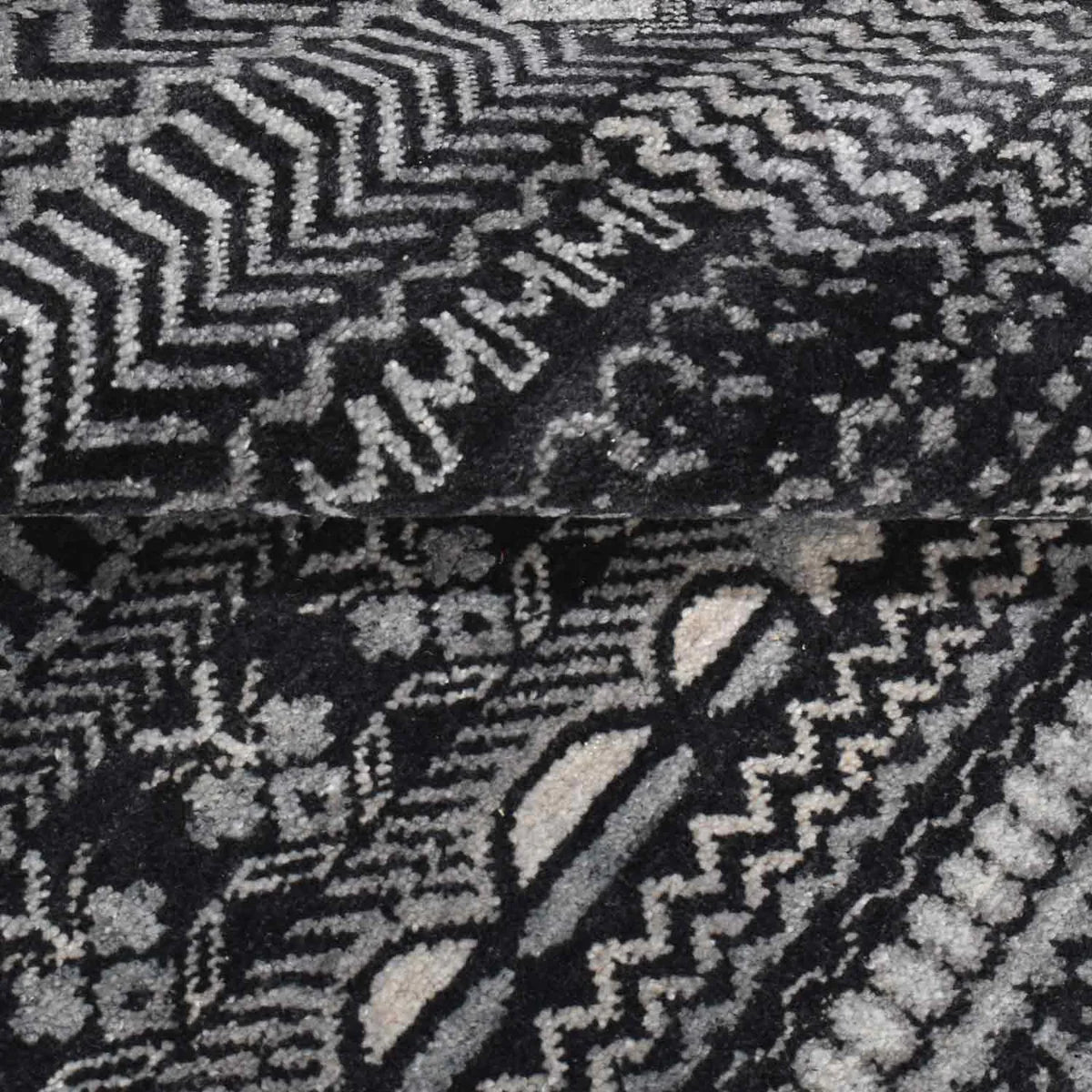Black New Zealand Wool Hand Knotted Premium Rug