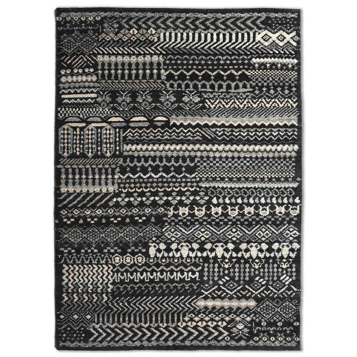 Black New Zealand Wool Hand Knotted Premium Rug
