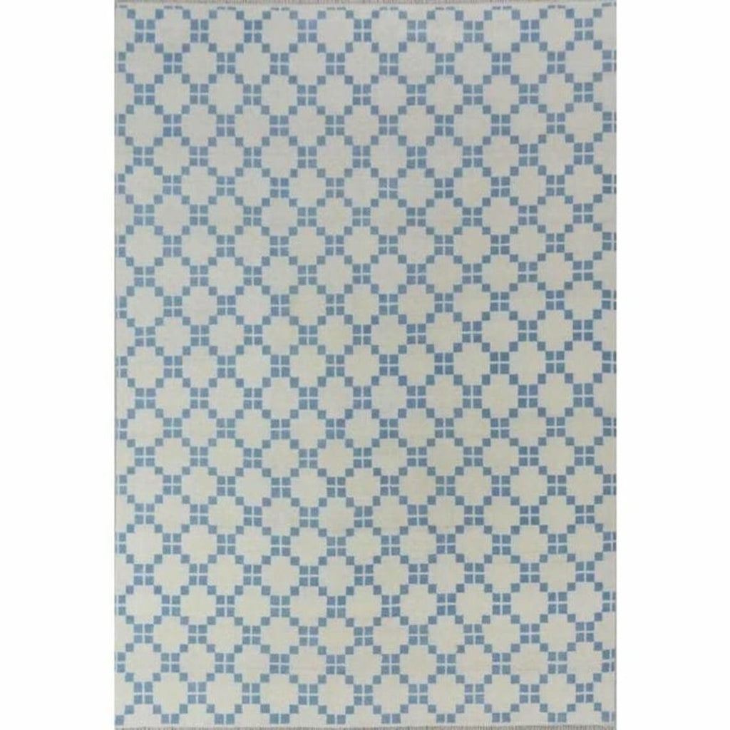 Low Pile 8x10 Box Blue & Beige Oushak Rug Soft Pile 100% Wool Hand Knotted Luxury Home Decore Rug HAND woolen Rug Hallway Rug Bedroom Rug