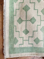 Low Pile 8x10 Box Blue & Beige Oushak Rug Soft Pile 100% Wool Hand Knotted Luxury Home Decore Rug HAND woolen Rug Hallway Rug Bedroom Rug