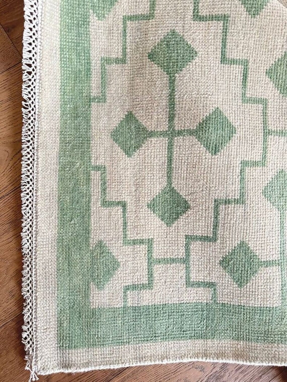 Low Pile 8x10 Box Blue & Beige Oushak Rug Soft Pile 100% Wool Hand Knotted Luxury Home Decore Rug HAND woolen Rug Hallway Rug Bedroom Rug