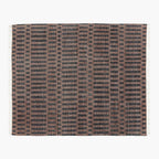 Brown & Black Hand Knotted Rug- Low Pile Rug 5x8 6x9 7x10 8x10 9x12 10x14 Large Area Rug Hand Woven Rugs Bedroom Living Room Dark Rugs