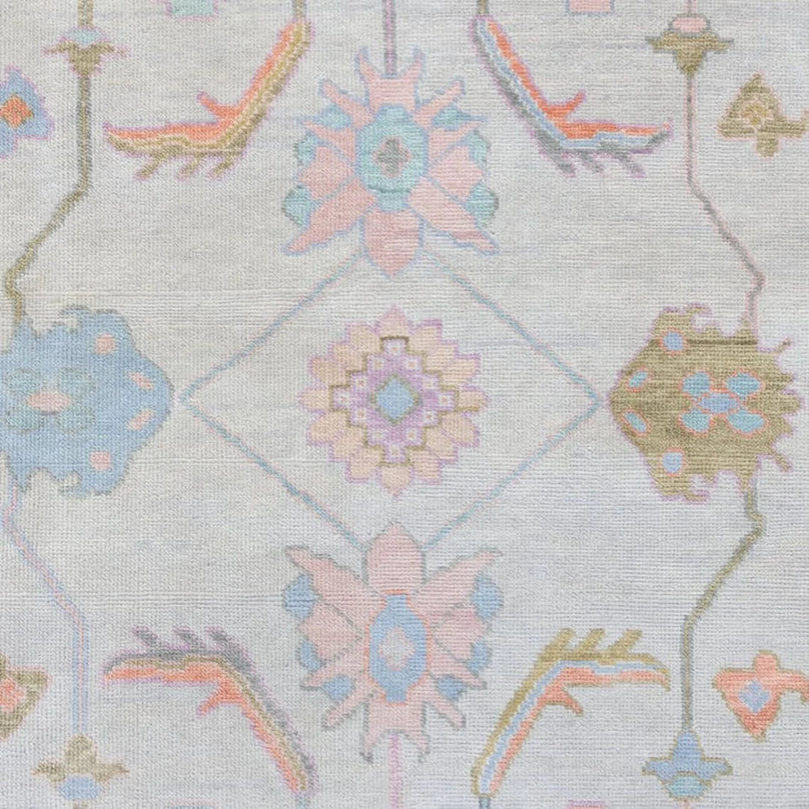 Large Gray Oushak Rug, 8x10 Area Low Pile Rug, Handwoven Turkish Vintage Carpet, Neutral Bohemian Decor Living Room,Dining Room,Office,Bedroom Rug