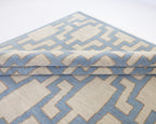 Low Pile Blue Hand Knotted interior design Rug 8x10 Large Area Rug Hand Woven diningroom Rugs Bedroom Made To Order rugs 9x12, 10x14, 12x15, 12x18