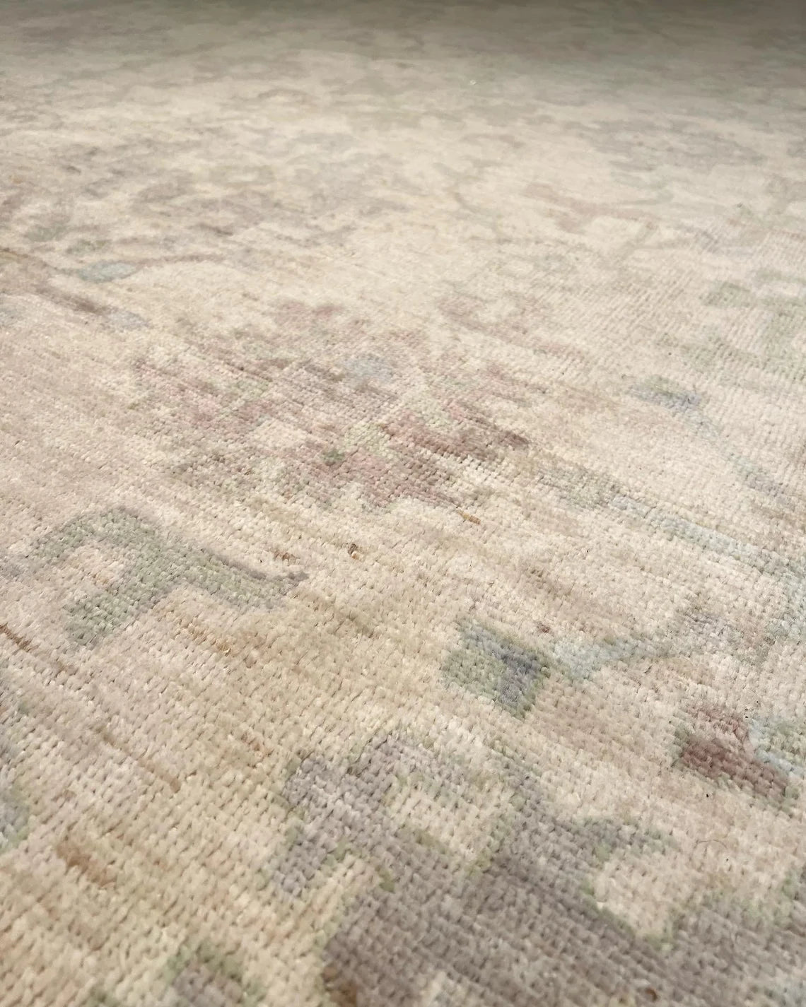 Low Pile 12x15 Oversize Muted Oushak Rug Natural Color Hand Knotted Rug Contempory Hand Woolen Rug vintage Oushak Rug Hallway Rug Bedroom Rugs