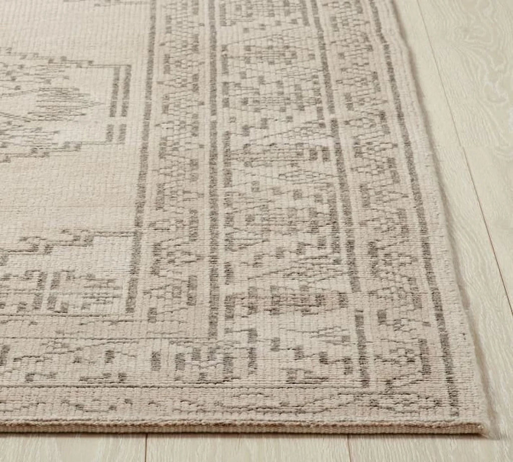 Cream Modern 8x10 Area Low Pile Rug Oushak Rug, Abstrct Rugs Muted Turkish Rug, Hand knotted Rug For Nursery & Bedroom: Endless Summer Wool Rug