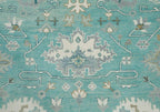 Low Pile 8X10 Light Green Area Rug Oushak Rug 9X12 Hand Knotted Rug Abstrect Rug Soft Pile Premium Wool Hand Knotted Turkish Inspired, Customize