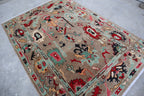 Natural Oushak Rug Turkish NewZealand Wool Rug / Rug for Bedroom Hand Knotted Carpet