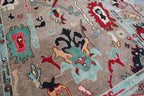 Natural Oushak Rug Turkish NewZealand Wool Rug / Rug for Bedroom Hand Knotted Carpet